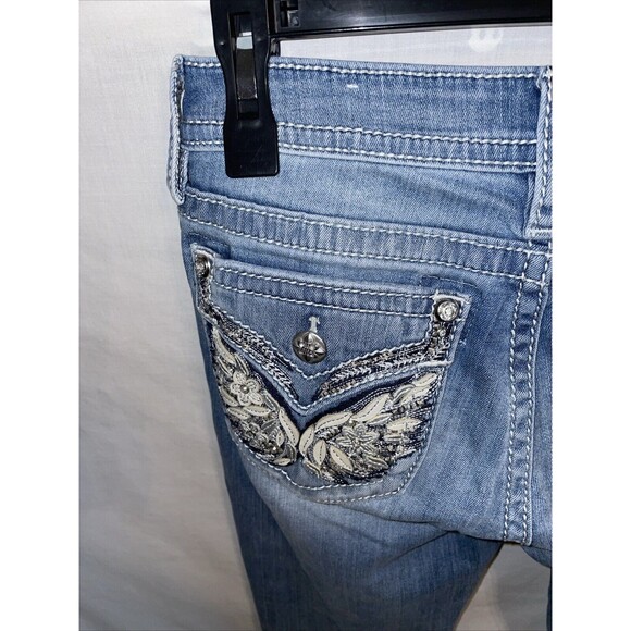 Miss Me Women’s Midrise Capris Size 28x22 Blue Rodeo Cowgirl Western City - Picture 11 of 12